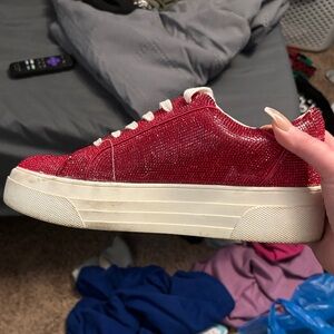 Sparkling Red Low-Top Sneakers